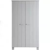 Drabužių spinta Dennis, 202 x 111 x 55 cm, pušis, pilka