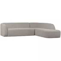 Kampinė sofa Sloping, 77 x 274 x 225 cm, dešinė, audinys, balkšva