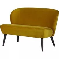Sofa Sara, 73 x 110 x 72 cm, 2 vietų, aksomas, geltona