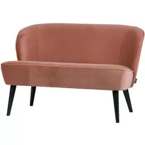 Sofa Sara, 73 x 110 x 72 cm, 2 vietų, aksomas, rožinė