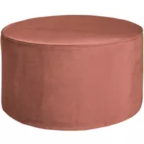 Pufas Sara, žemas, Ø60 cm, 36 cm, aksomas, rožinė
