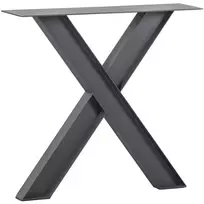 Stalo koja X formos, 72 x 79 x 10 cm, metalas, juoda