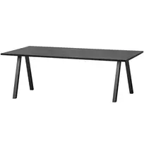 Valgomojo stalas Tablo, 75 x 160 x 90 cm, ąžuolas, juoda, su kvadratinėmis kojomis