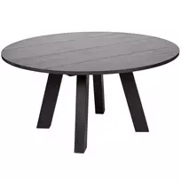 Valgomojo stalas Rhonda XL, Ø150 cm, 75 cm, ąžuolas, juoda