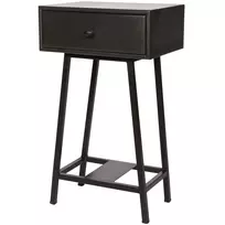 Šoninis staliukas Skybox, 70 x 40 x 30 cm, mango medis / metalas, juoda