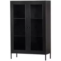 Vitrina Xam Display, 155 x 100 x 40cm, pušis, juoda