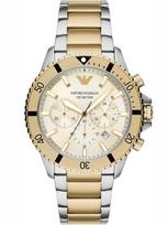 EMPORIO ARMANI VYRŲ LAIKRODIS AR11606 Dviejų Tonų Chronografas + DĖŽUTĖ