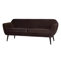 Sofa Rocco, 75 x 187 x 82 cm, aksomas, tamsiai ruda