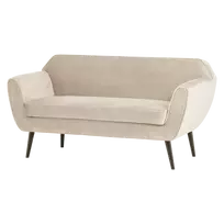 Sofa Rocco, 75 x 150 x 82 cm, aksomas, balkšva