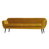 Sofa Rocco XL, 75 x 230 x 82 cm, aksomas, geltona