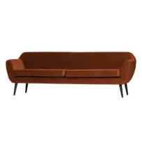 Sofa Rocco XL, 75 x 230 x 82 cm, aksomas, ruda