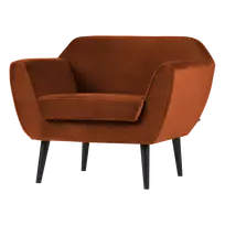 Fotelis Rocco, 75 x 92 x 81 cm, aksomas, ruda