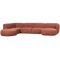 U formos sofa Polly, 71 x 353 x 245 cm, kairė, rožinė