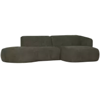 Kampinė sofa Polly, 71 x 275 x 150 cm, dešinė, žalia