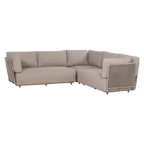 Lauko baldų komplektas Sora, 73 x 269 x 269 cm, metalas / virvė, smėlio