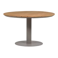 Lauko stalas Vela, Ø122 cm, 75 cm, aliuminis / medis, natūrali / smėlio