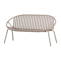 Lauko suolas Bruce, 2 vietų, 73 x 131 x 72 cm, plastikas / metalas, smėlio