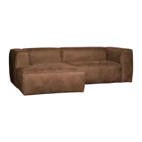 Kampinė sofa Bean, kairė, 73 x 254 x 175 cm, eko oda, ruda