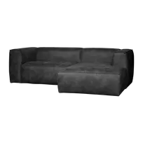 Kampinė sofa Bean, dešinė, 73 x 254 x 175 cm, eko oda, juoda