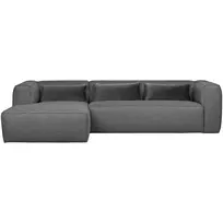 Kampinė sofa Bean, 73 x 305 x 175 cm, audinys, pilka, su pagalvėmis