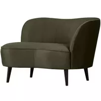 Fotelis Sara lounge, 71 x 112 x 81 cm, dešinė, aksomas, žalia