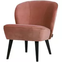 Fotelis Sara, 71 x 59 x 70 cm, aksomas, rožinė