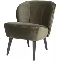Fotelis Sara, 71 x 59 x 70 cm, aksomas, žalia