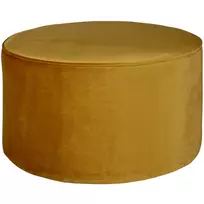 Pufas Sara, žemas, Ø60 cm, 36 cm, aksomas, geltona