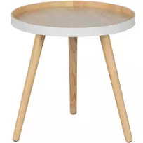 Šoninis staliukas Sasha, Ø41 cm, 40 cm, medis, natūrali