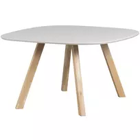 Valgomojo stalas Tablo, 75 x 130 x 130 cm, uosis, pilka, su kvadratinėmis kojomis
