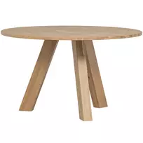 Valgomojo stalas Rhonda, Ø129 cm, 75 cm, ąžuolas, natūrali