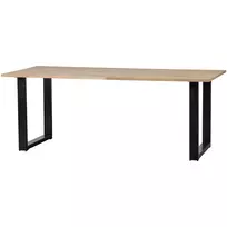 Valgomojo stalas Tablo, 75 x 200 x 90 cm, ąžuolas, su U formos kojomis