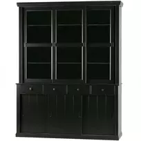Vitrina Lagos, 214 x 166 x 48 cm, didelė, pušis, juoda