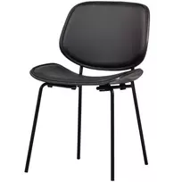 Valgomojo kėdė Close In, 80 x 49 x 57 cm, eko oda / fanera, juoda