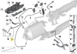 BMW Abgastemperatursensor 3 F30 F31 F34 4 F32 F33 F36 5 F07 F10 F11 6 F06 F12 F13 X3 F25 X4 F26 X5 F15 X6 F16 Originalus 13628514929