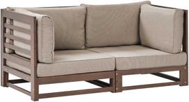 Lauko baldų komplektas Beliani 2 vietų sodo sofa TRANI Modulinė Sertifikuota akacijos mediena Tamsiai ruda