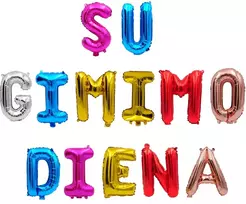 Balionų girlianda 'Su gimimo diena', h 36 cm