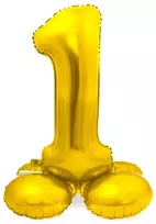Auksinis pastatomas balionas - skaičius 1, 40 cm