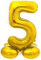Auksinis pastatomas balionas - skaičius 5, 40 cm