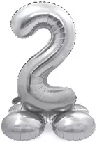 Sidabrinis pastatomas balionas - skaičius 2, 40 cm