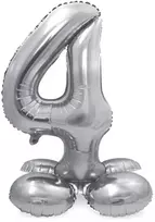 Sidabrinis pastatomas balionas - skaičius 4, 40 cm