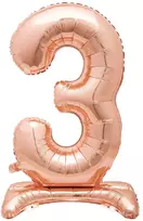 Vario spalvos pastatomas balionas - skaičius 3, 81 cm
