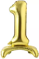 Auksinis pastatomas balionas - skaičius 1, 81 cm