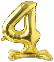 Auksinis pastatomas balionas - skaičius 4, 81 cm