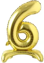 Auksinis pastatomas balionas - skaičius 6, 81 cm