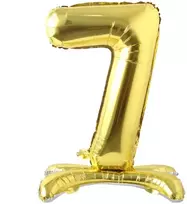 Auksinis pastatomas balionas - skaičius 7, 81 cm