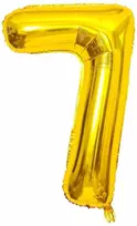 Auksinis folinis balionas - skaičius 7, 95 cm