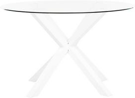 Beliani Sodo Stalas MALETTO 120 cm 120 cm Baltas Glass