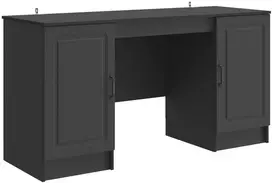Stalas su lentyna Juoda 142,5 x 50 x 75 cm Apdirbta mediena