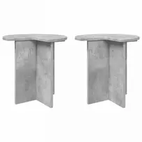 Šoninis stalas 2 pcs Betono pilka Ø 39 x 38 cm Apdirbta mediena